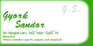 gyork sandor business card